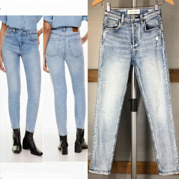 Denim FORUM The‎ Yoko High Rise Slim Light Blue Wash Jeans Sz 23 - Picture 1 of 7
